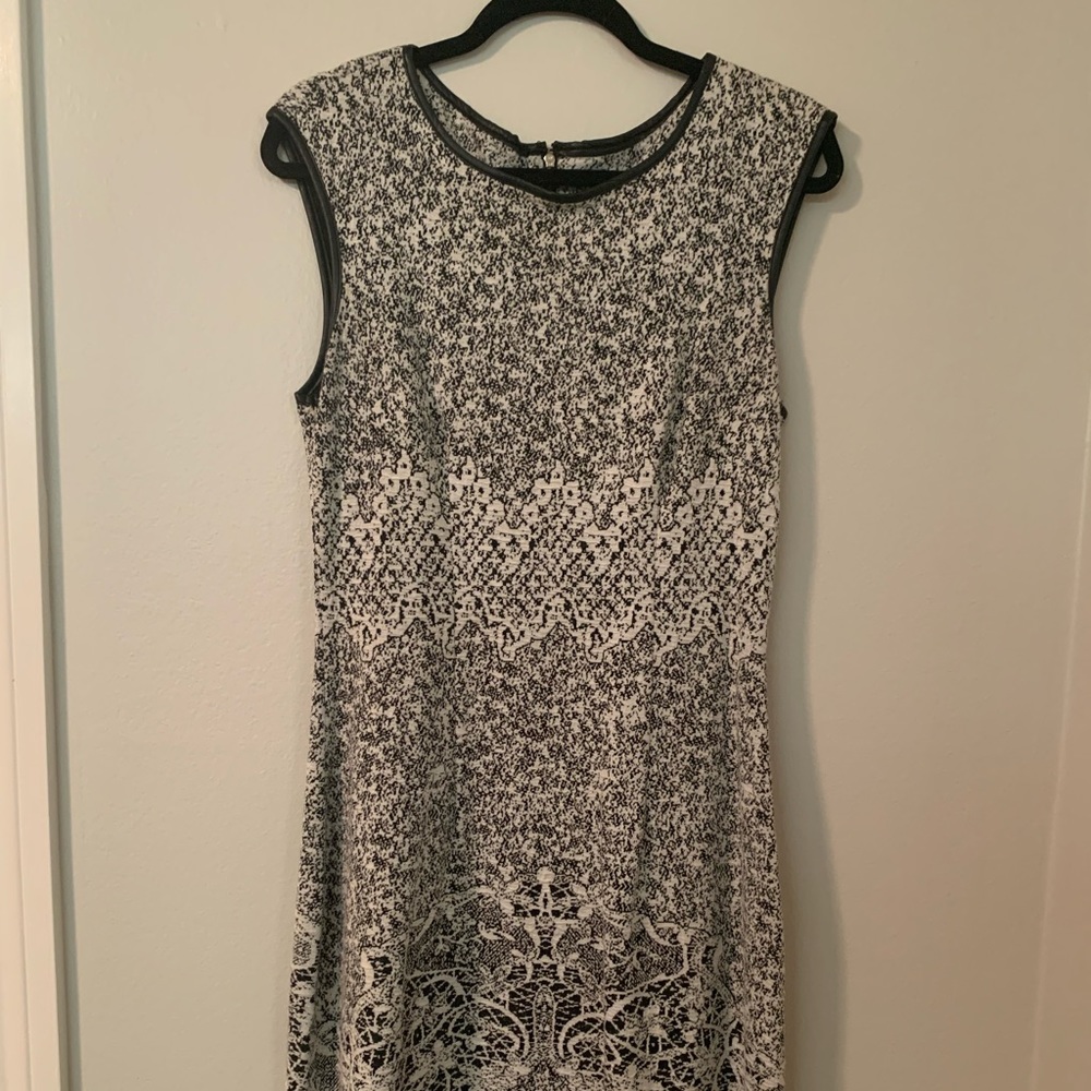ECI black & white patterned cocktail dress L